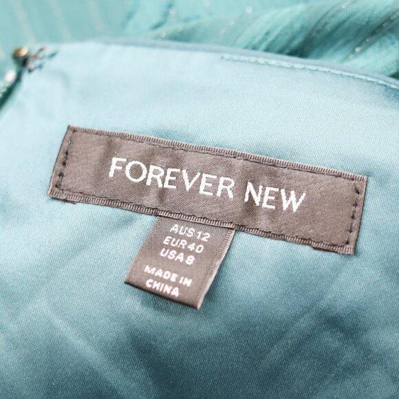 Forever New Teal Dress with Lace Accents Boho Chic - Picture 4 of 6